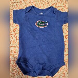 Florida 12 Month Royal  Blue Kids Onesie With Gators Embroidery.